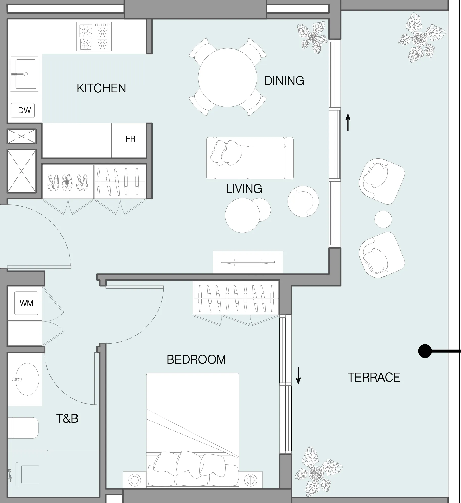 1 bedroom layout