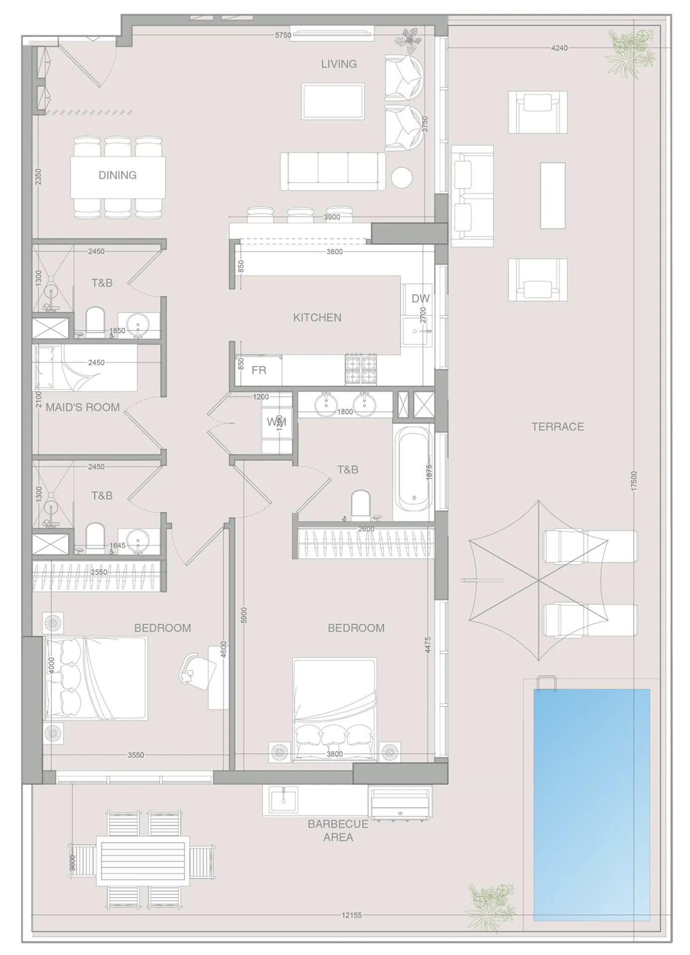 2 bedroom layout