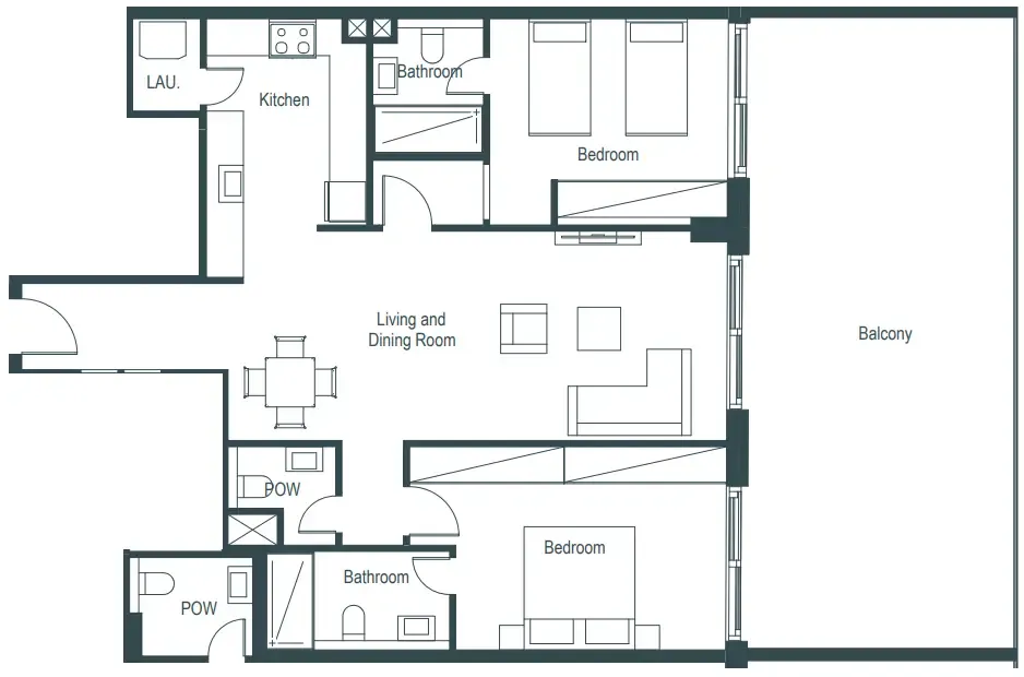 2 bedroom layout