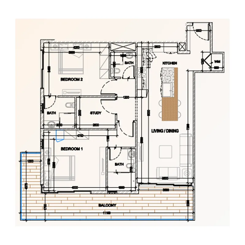 2 bedroom layout