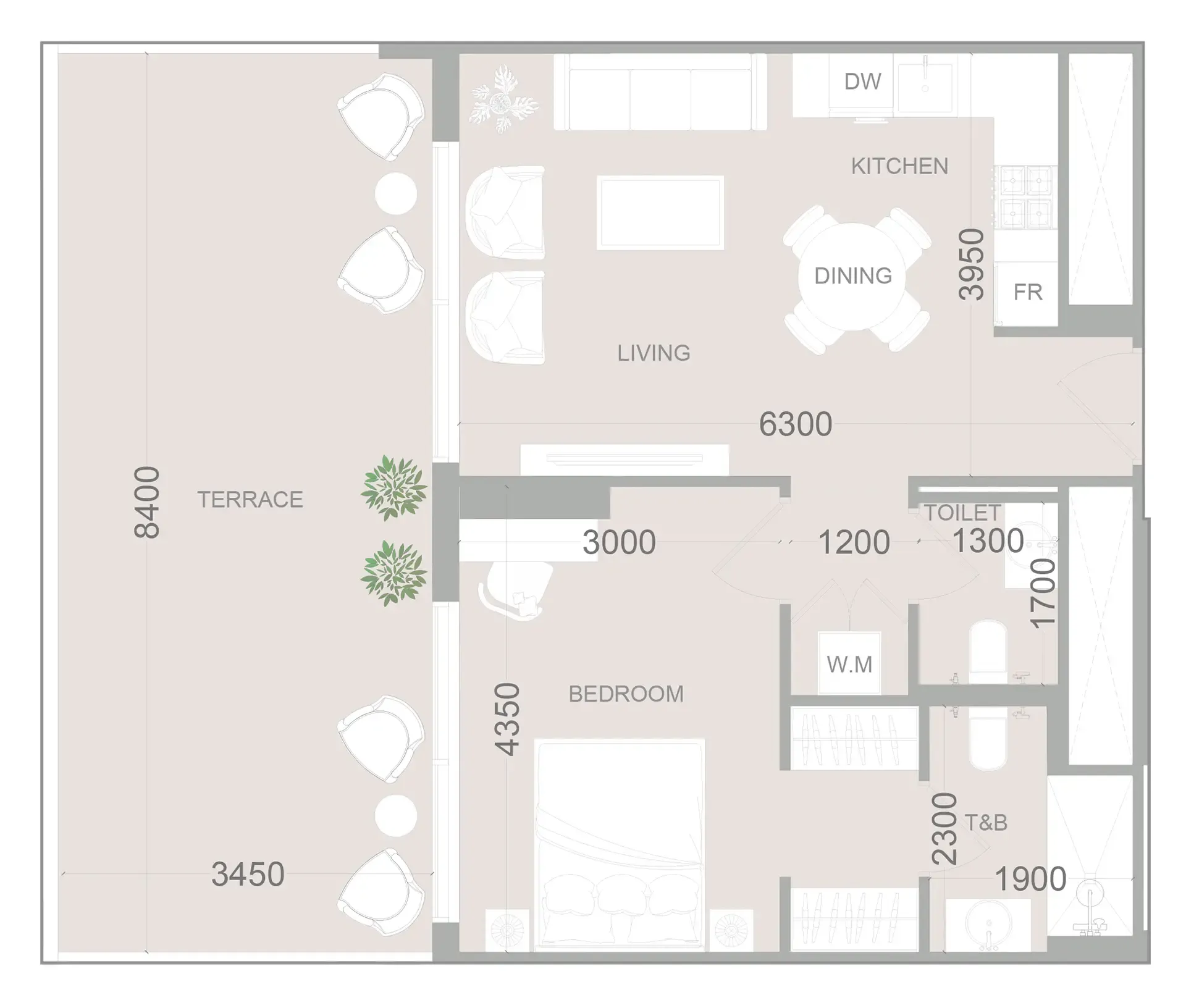 1 bedroom layout