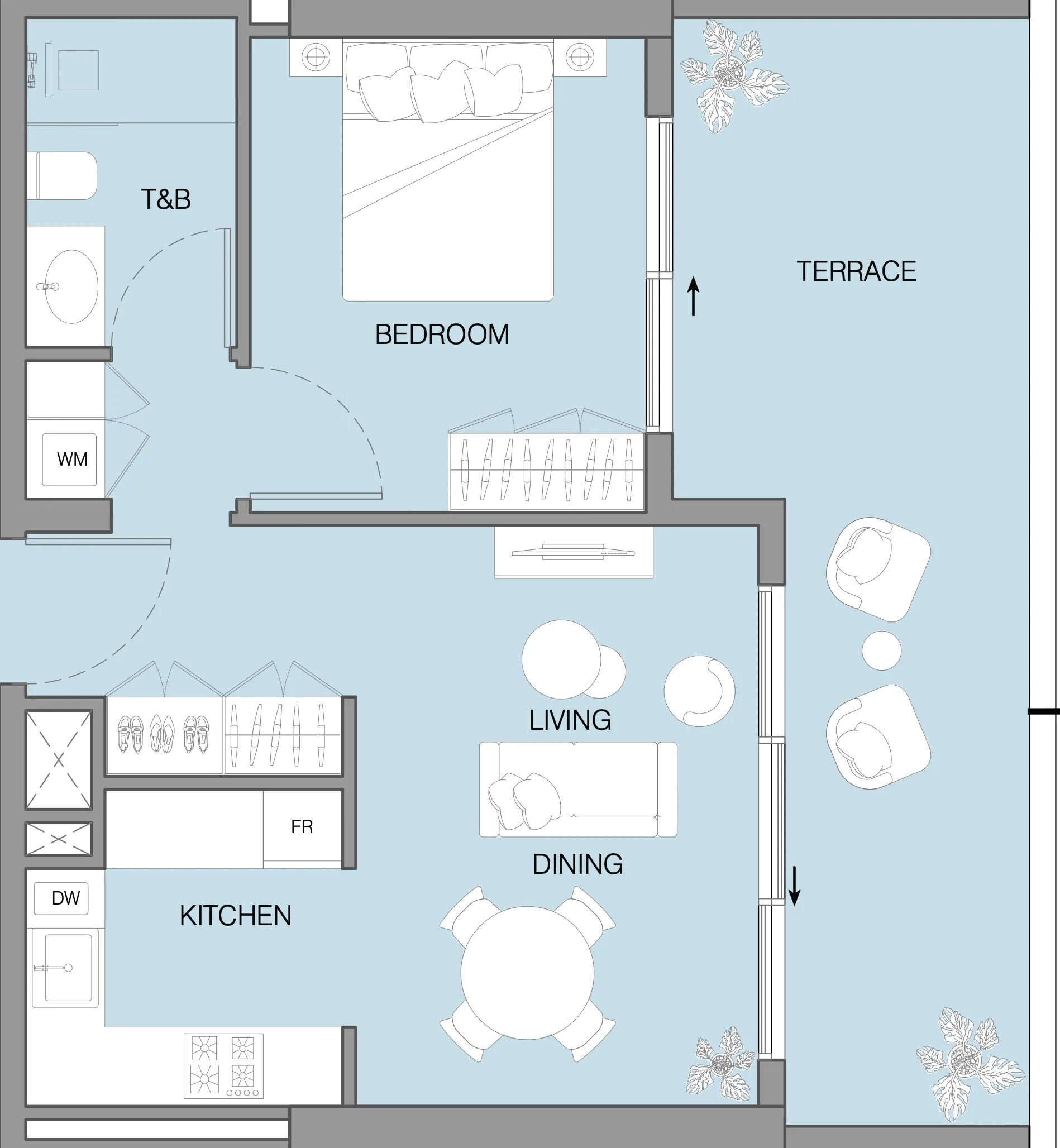 1 bedroom layout