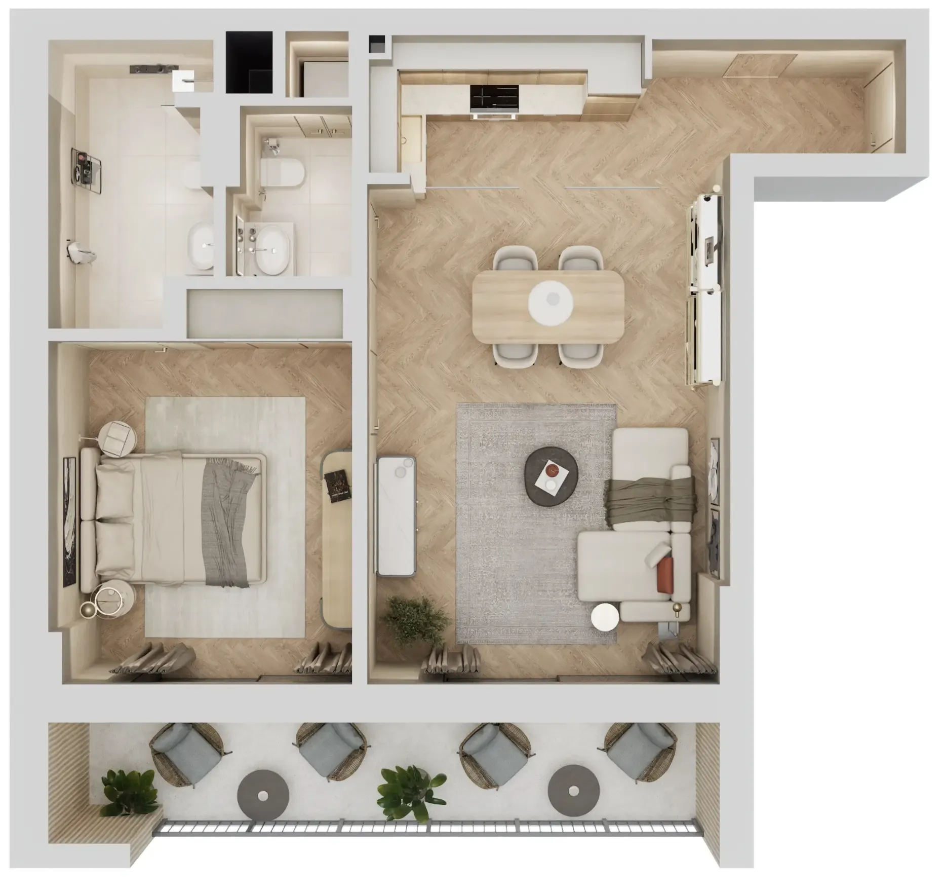 1 bedroom layout