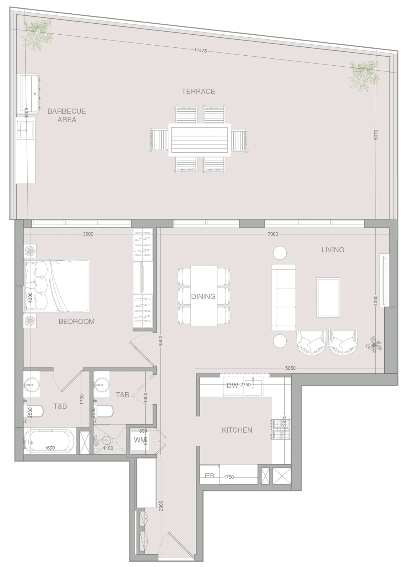 1 bedroom layout