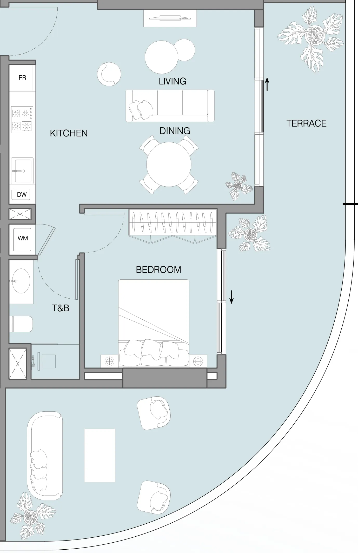 1 bedroom layout