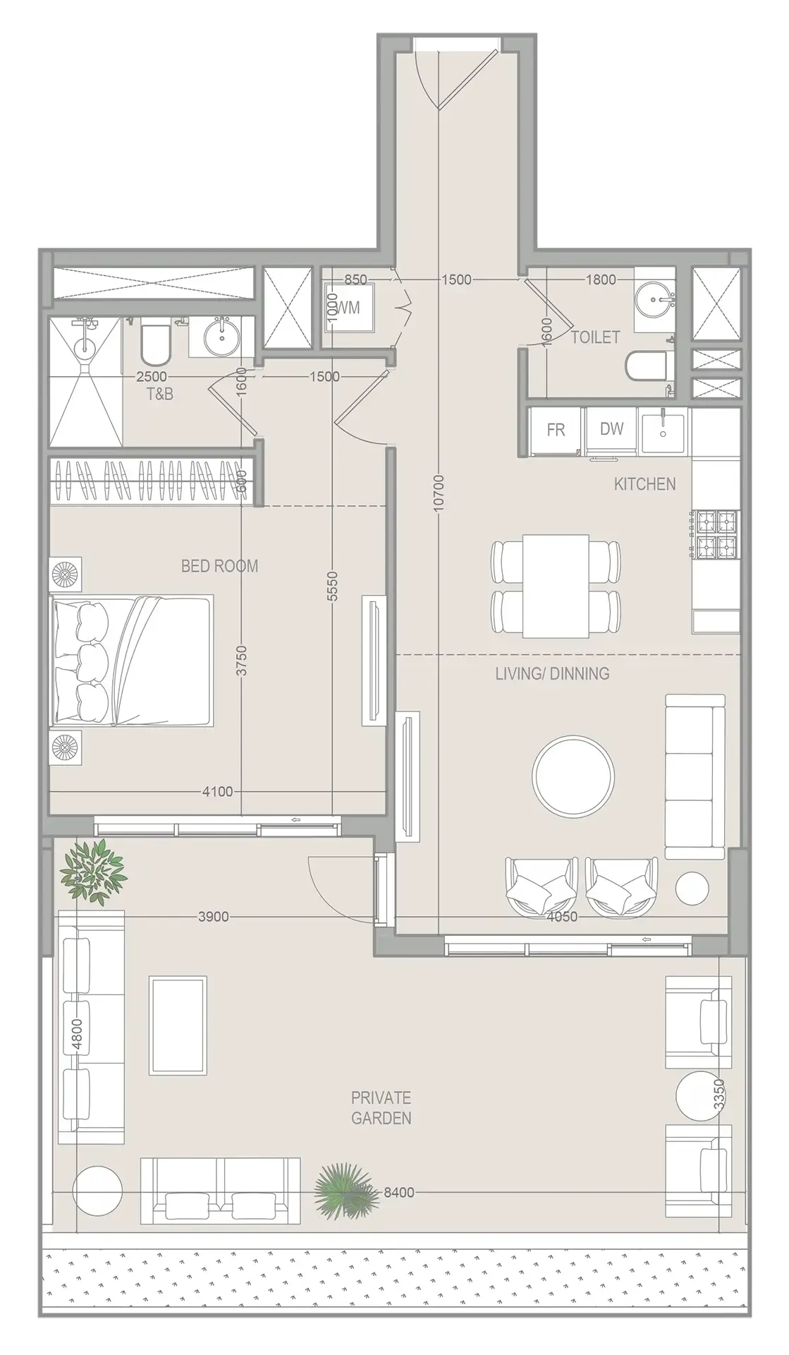 1 bedroom layout