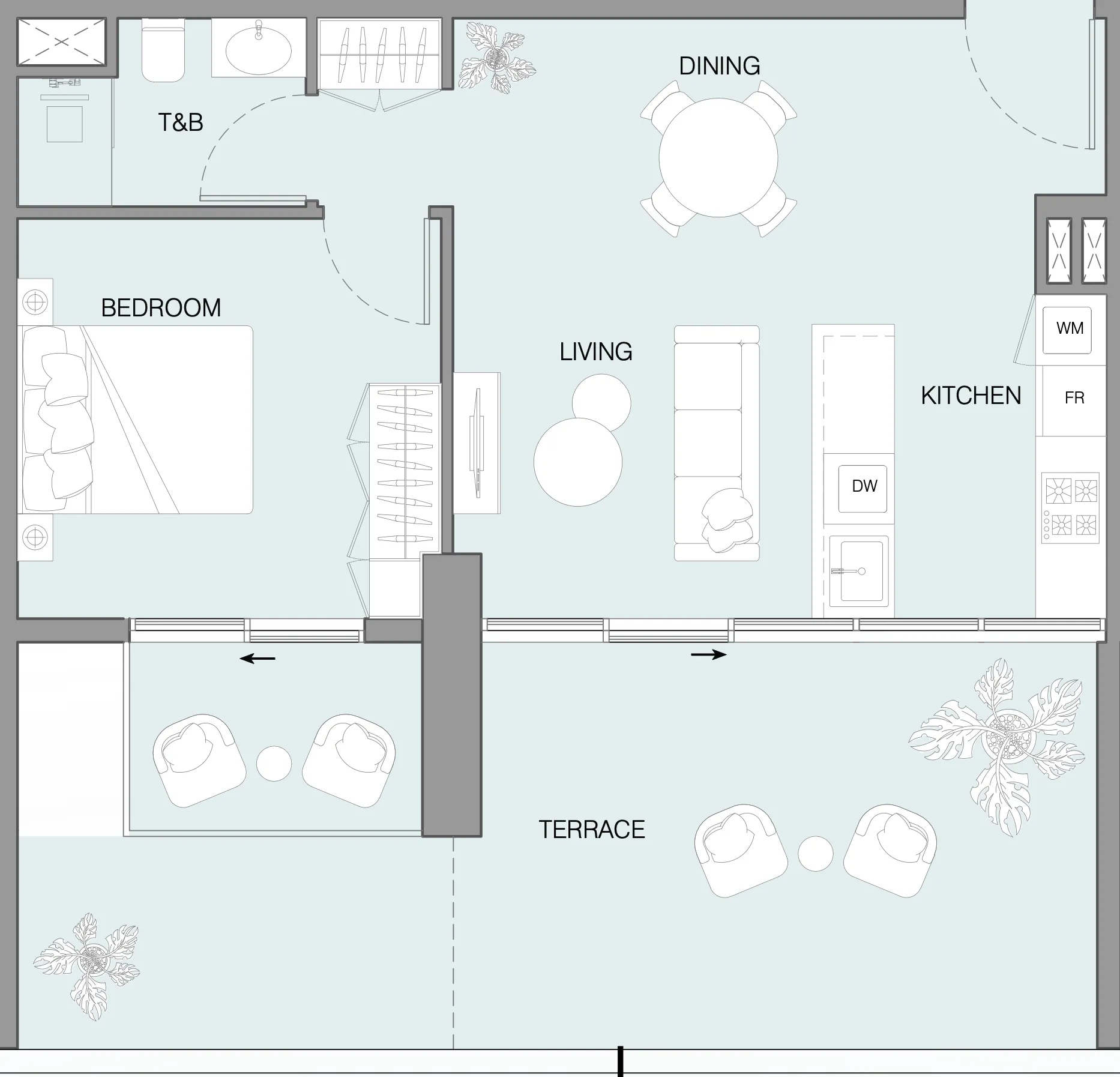 1 bedroom layout