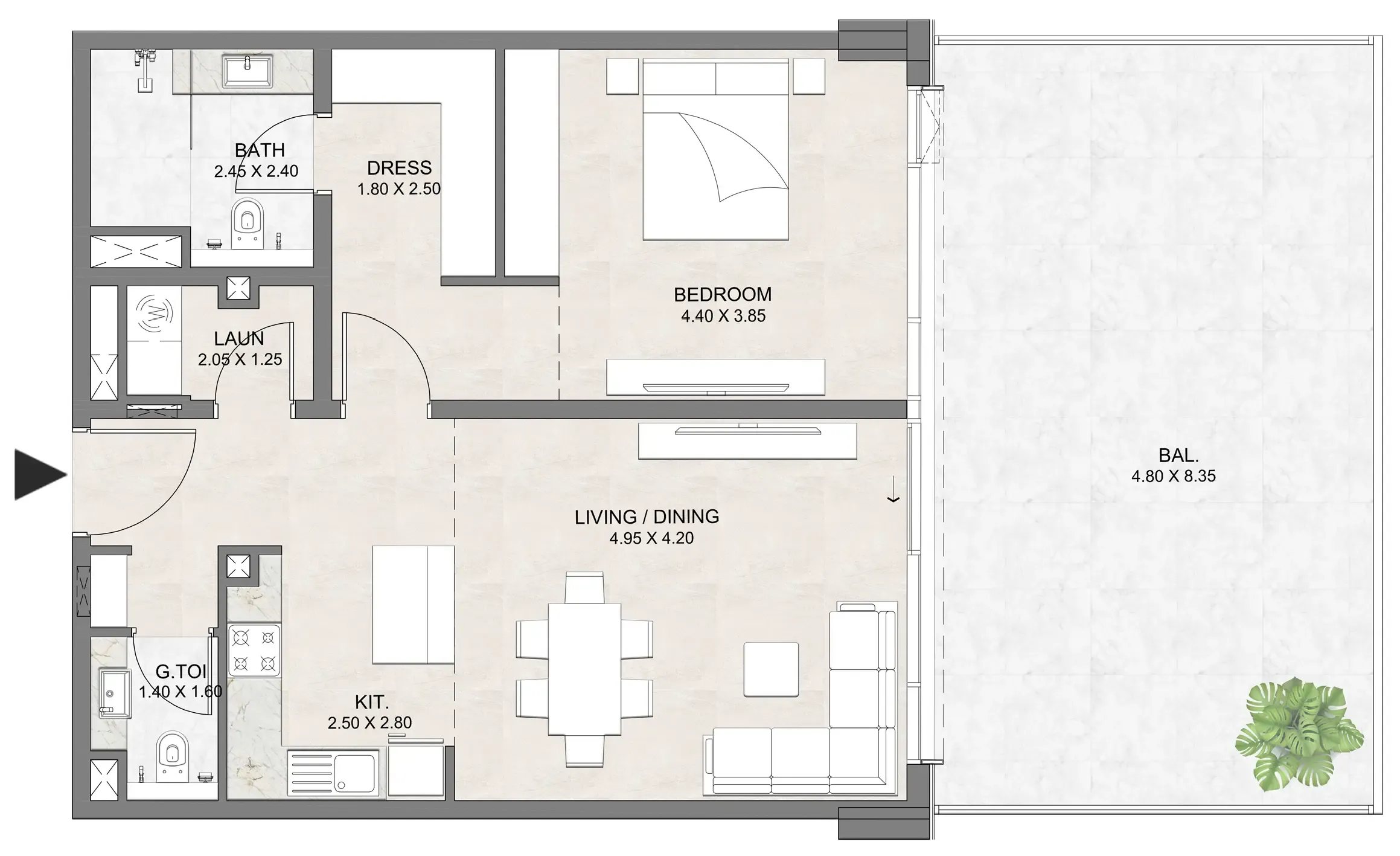 1 bedroom layout