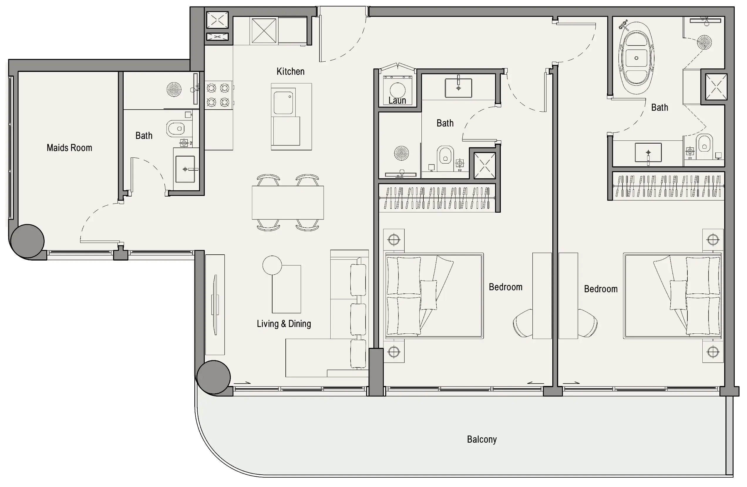 2 bedroom layout
