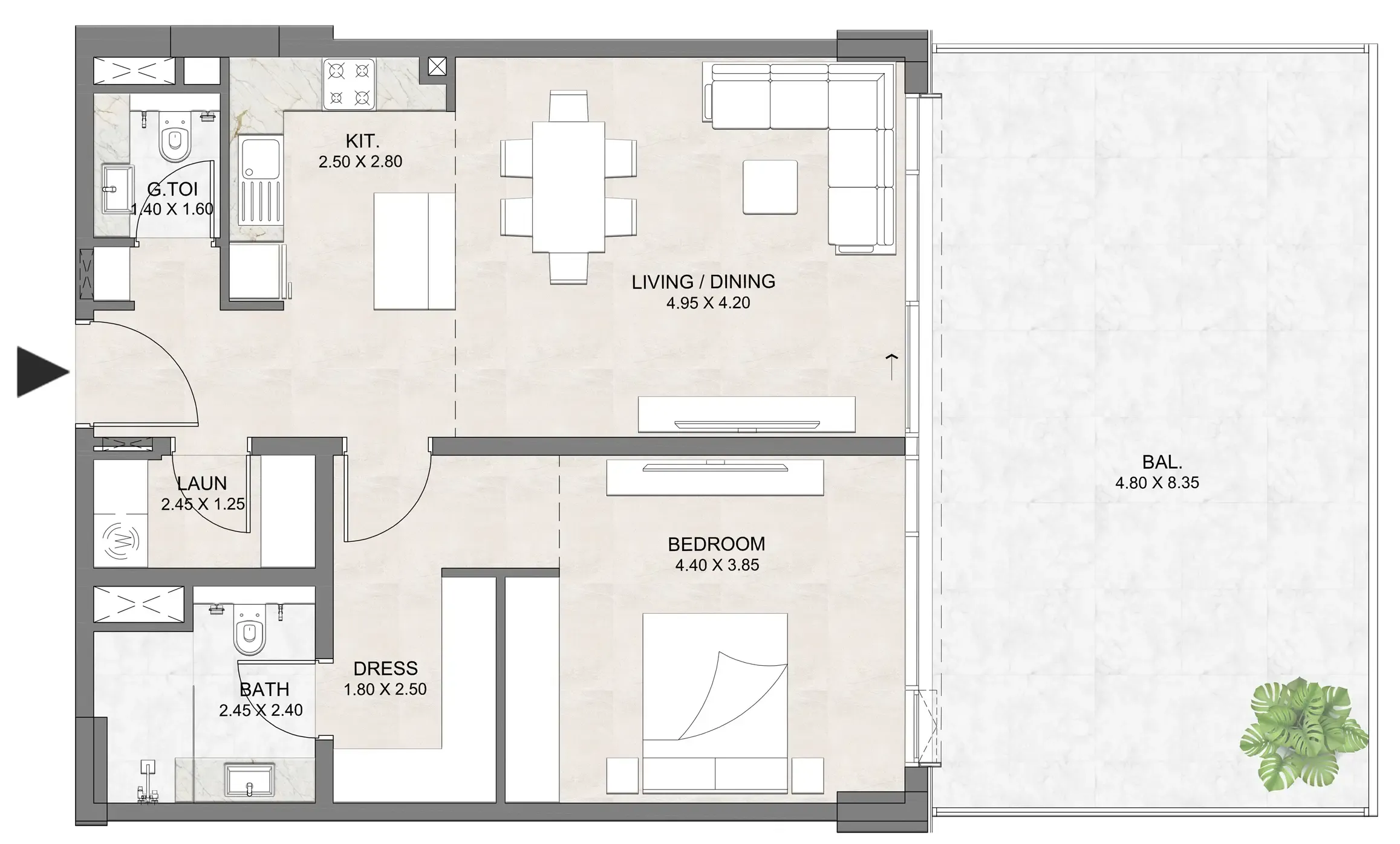 1 bedroom layout
