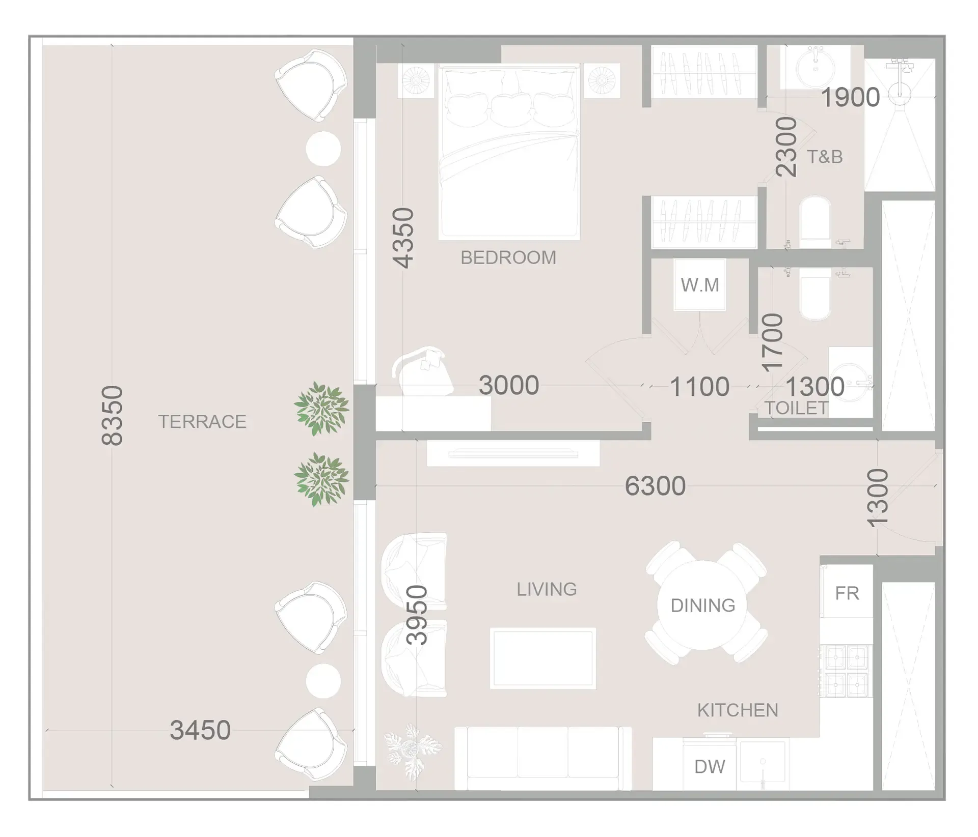 1 bedroom layout
