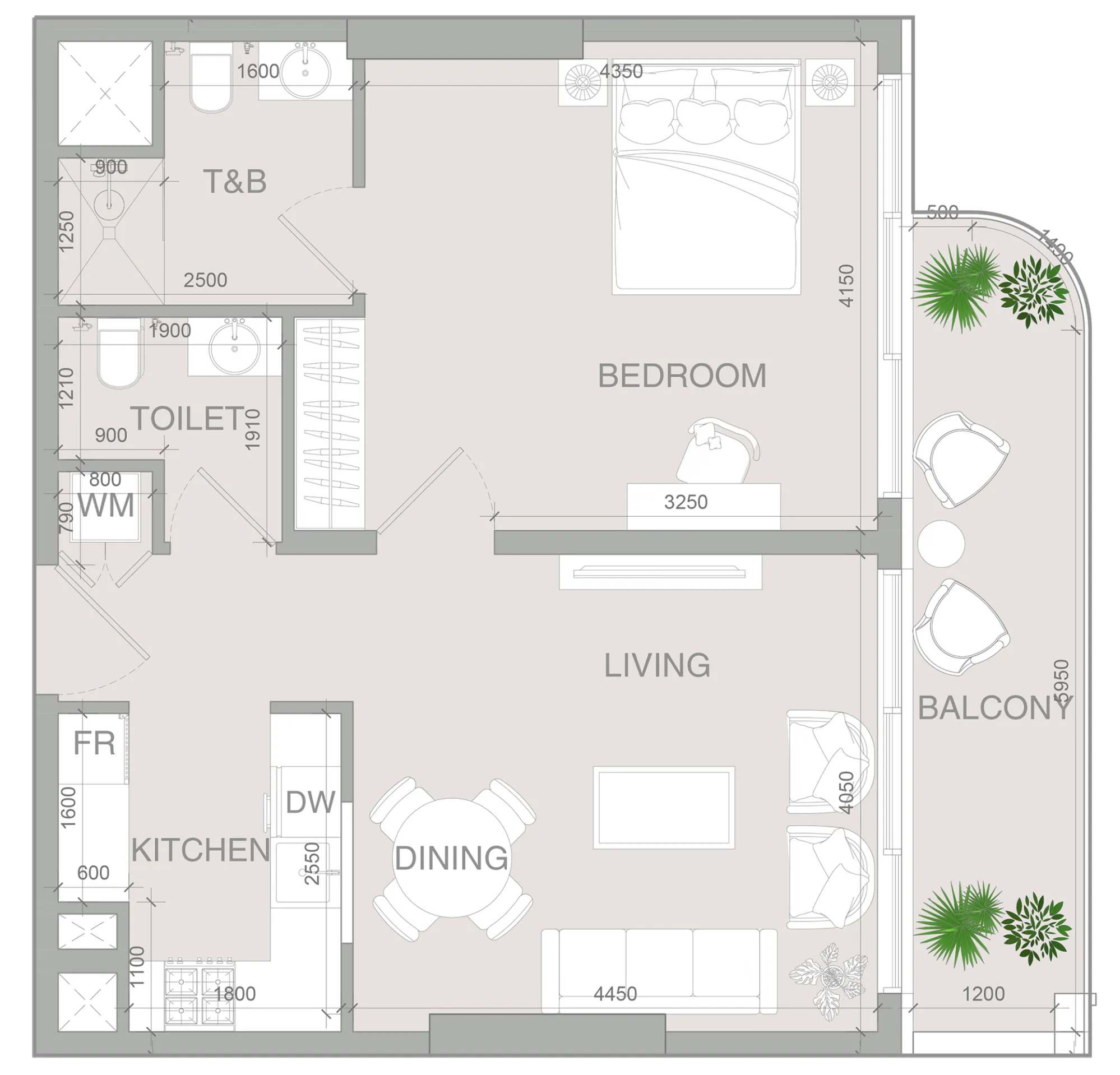 1 bedroom layout
