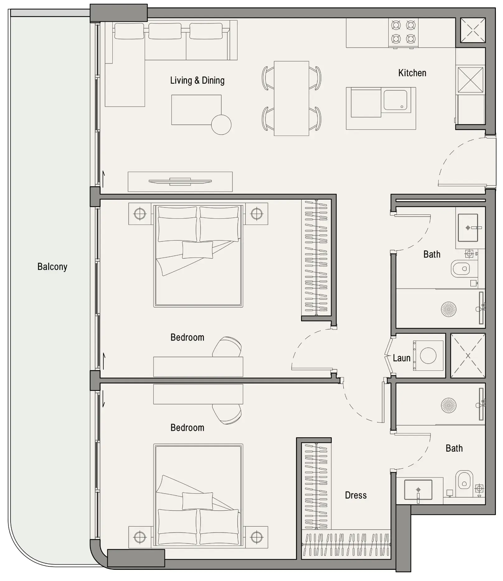 2 bedroom layout