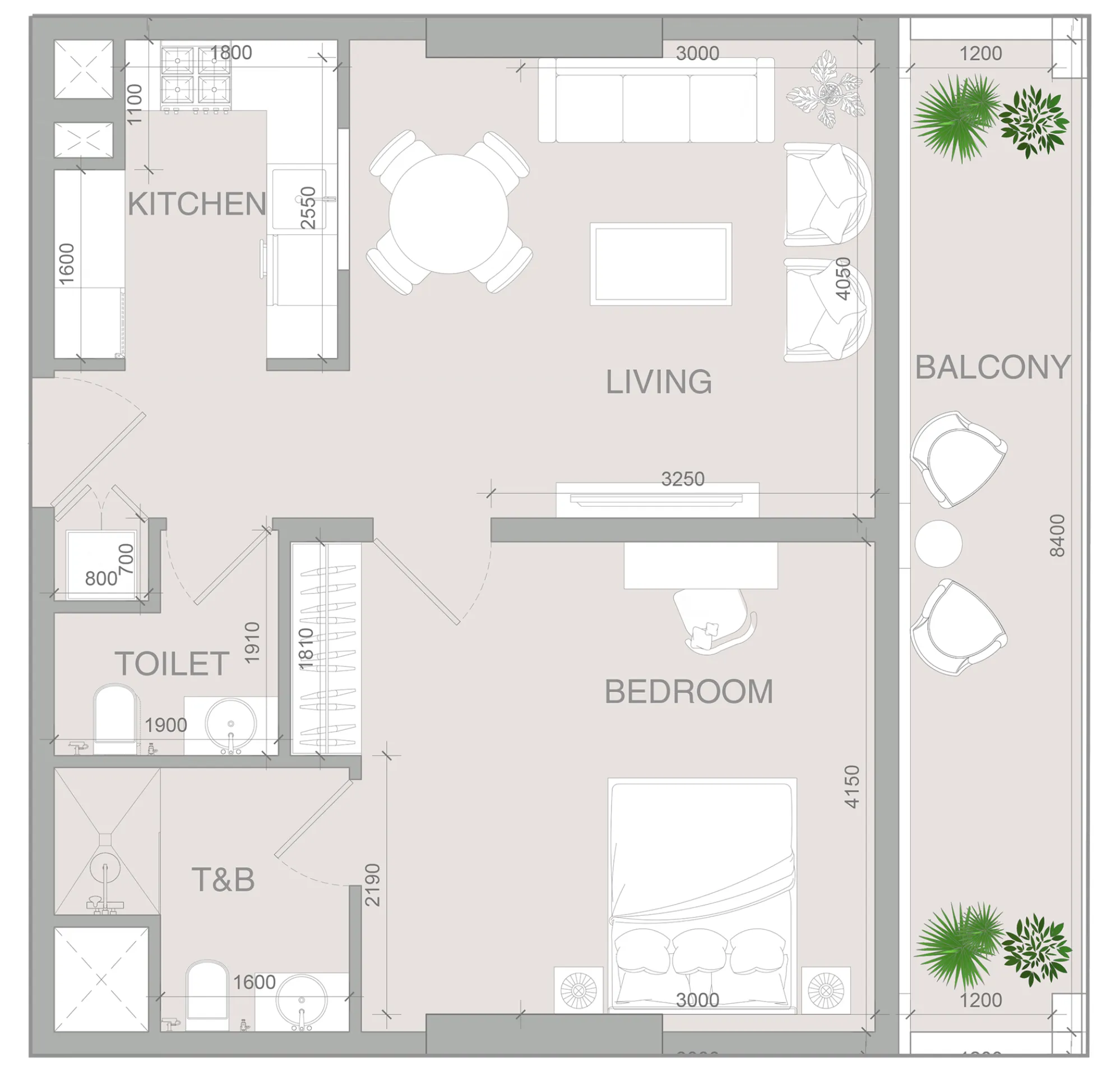 1 bedroom layout
