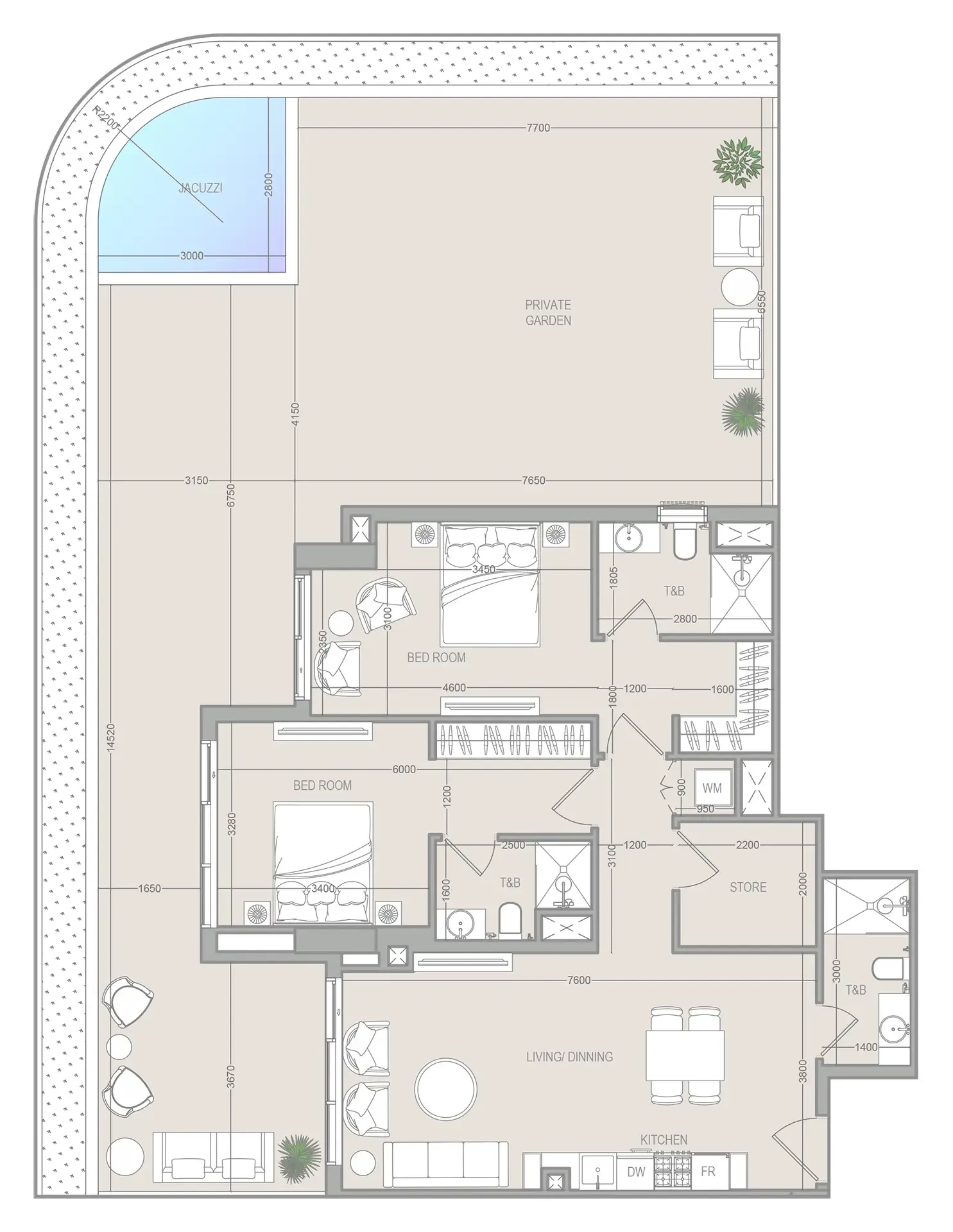 2 bedroom layout