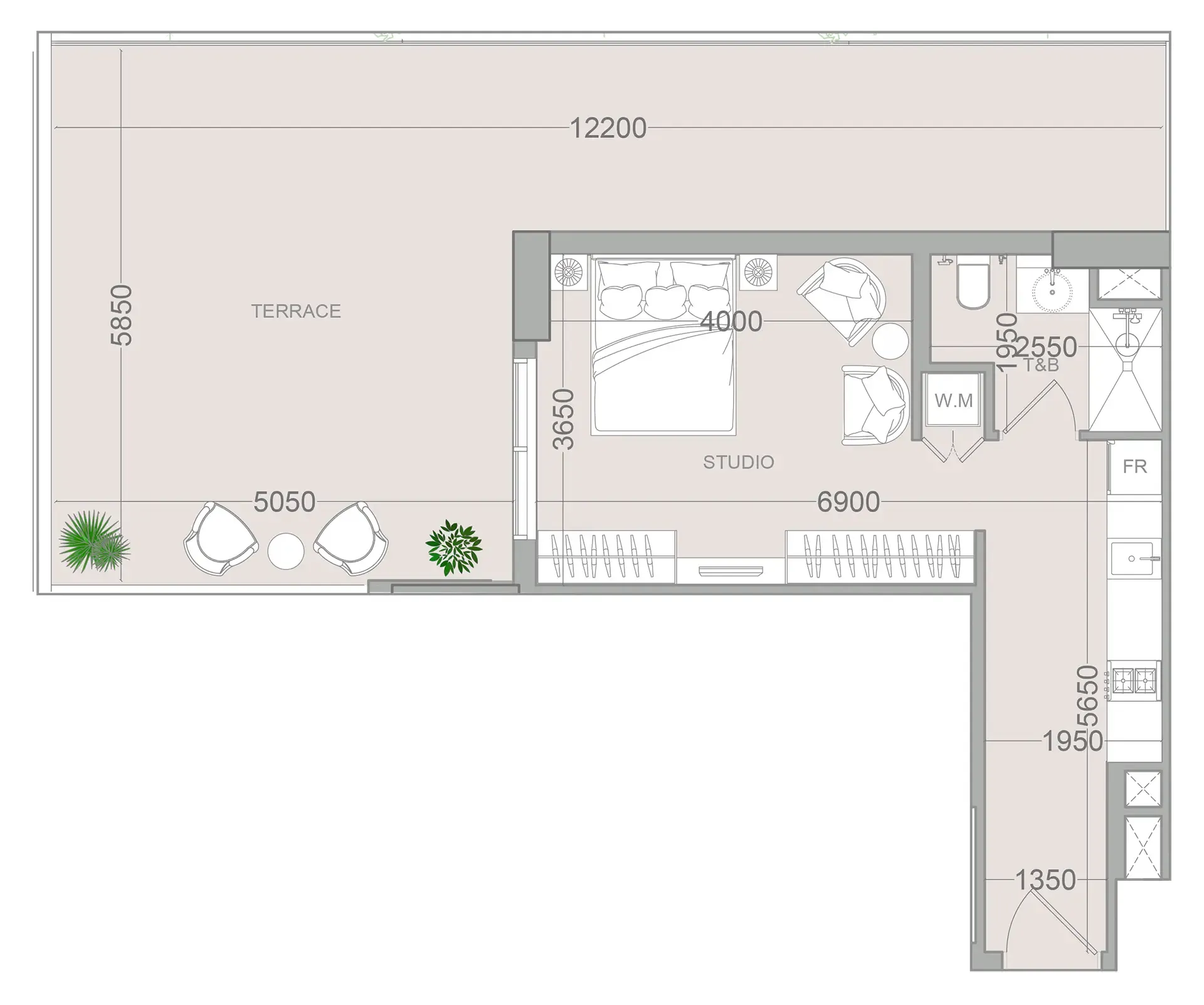 0 bedroom layout