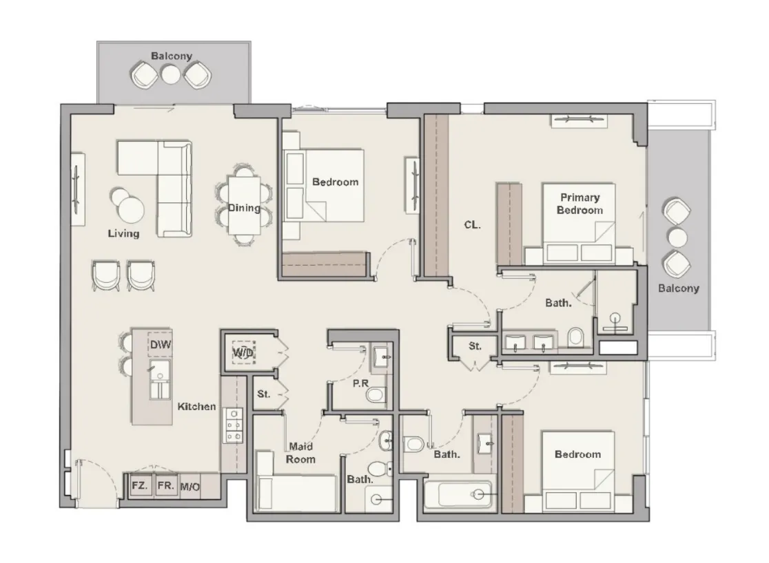 3 bedroom layout