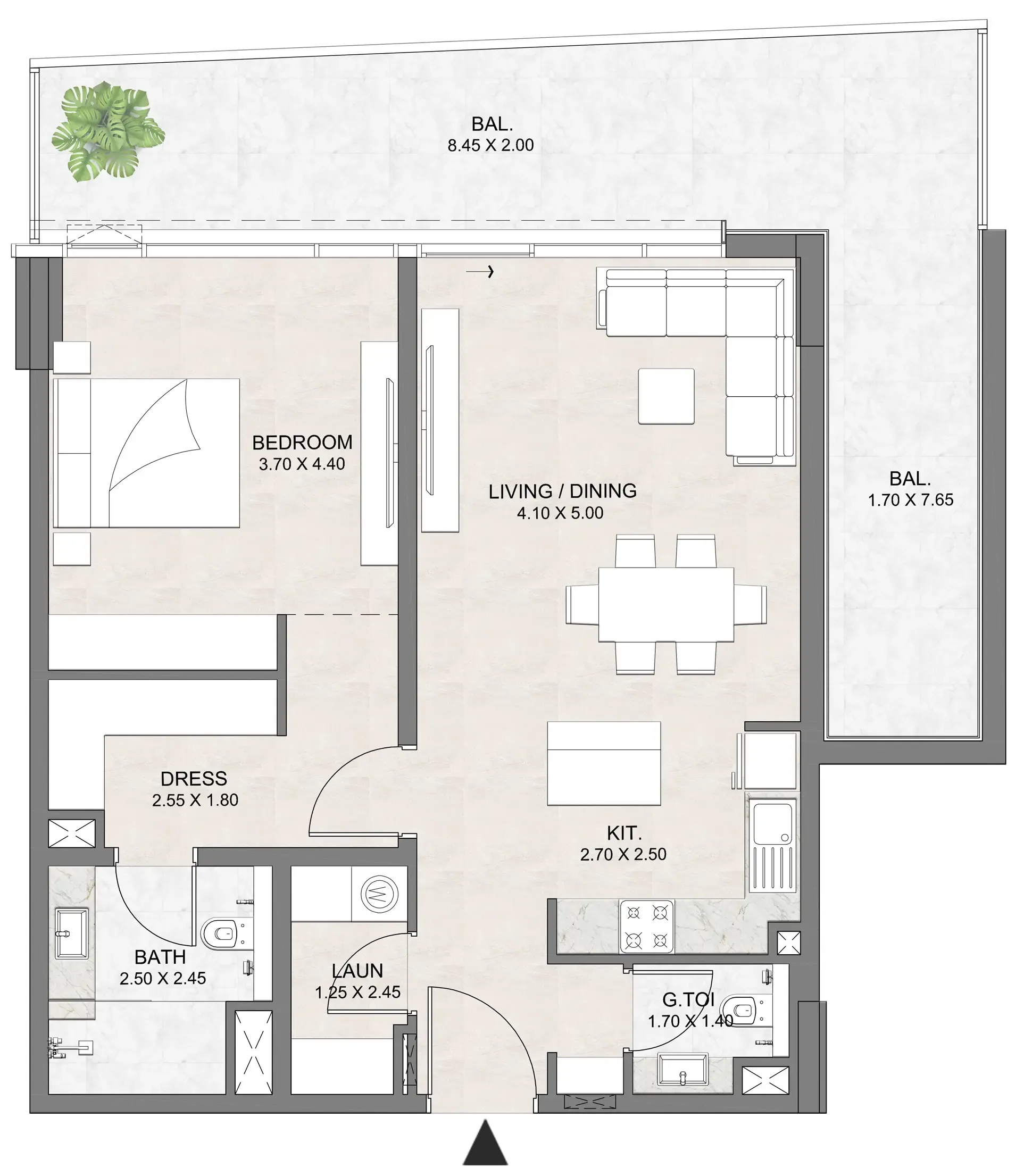 1 bedroom layout
