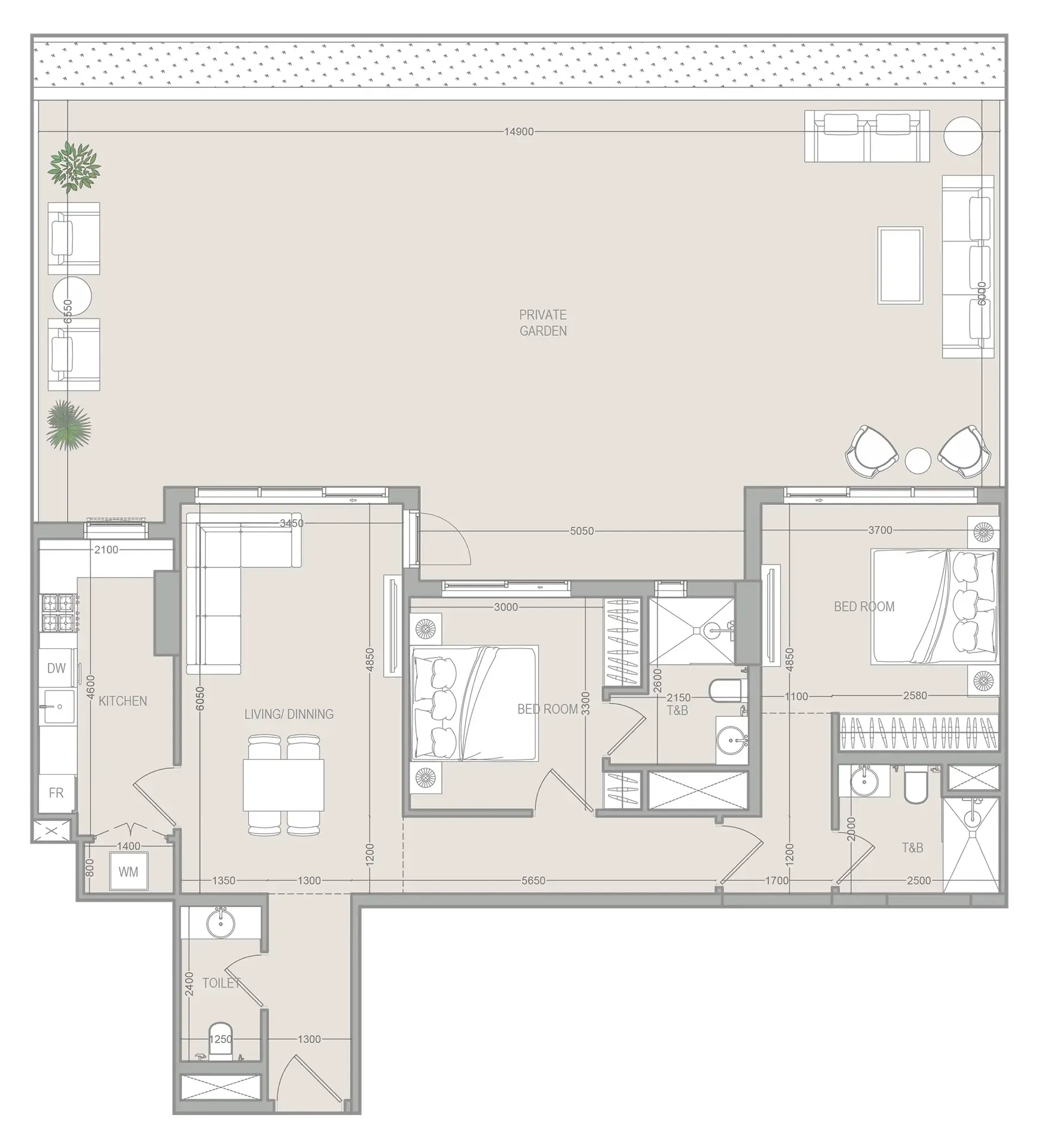 2 bedroom layout