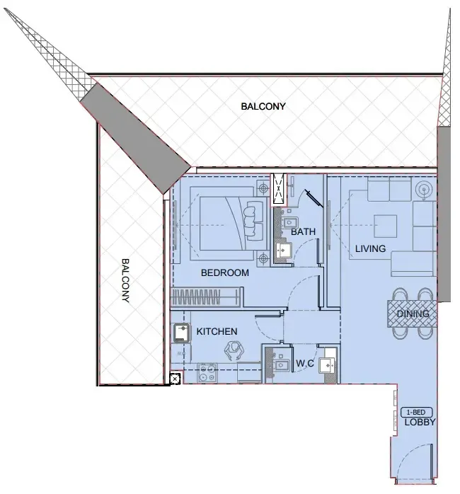 1 bedroom layout