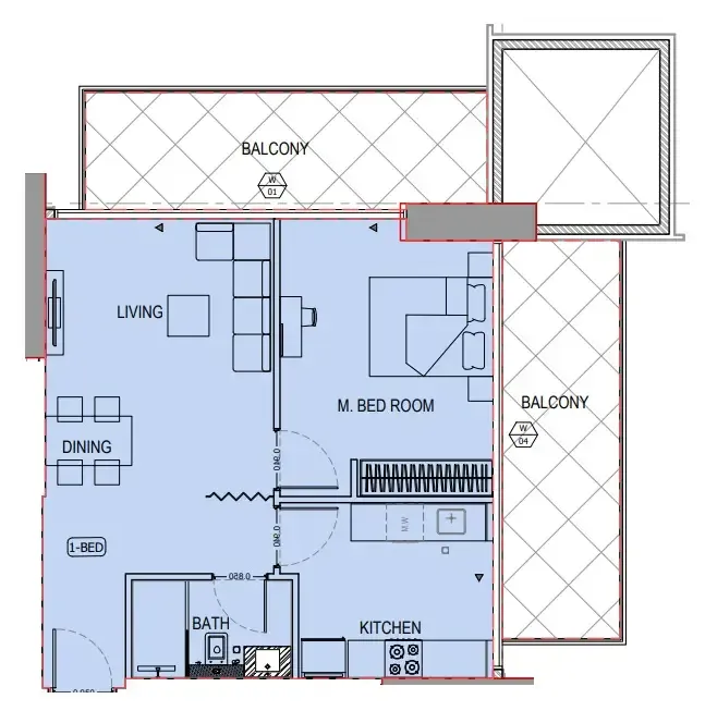 1 bedroom layout