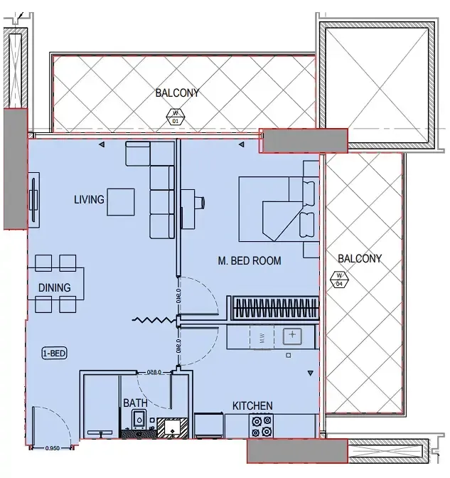 1 bedroom layout