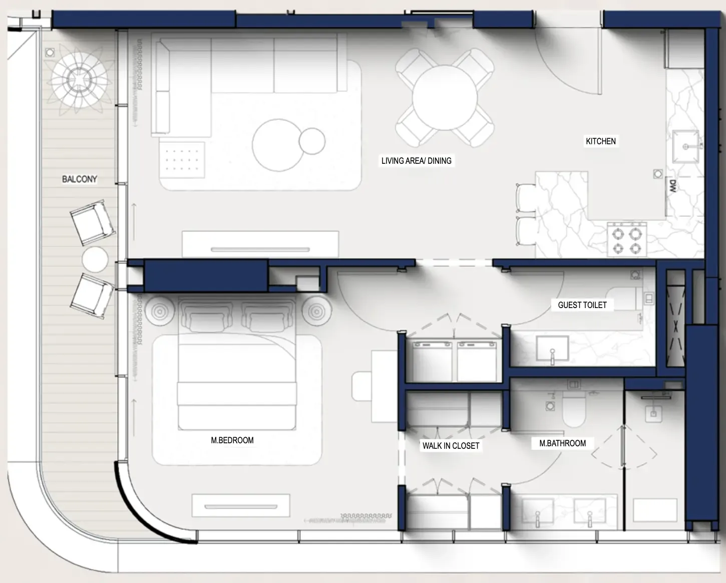 1 bedroom layout