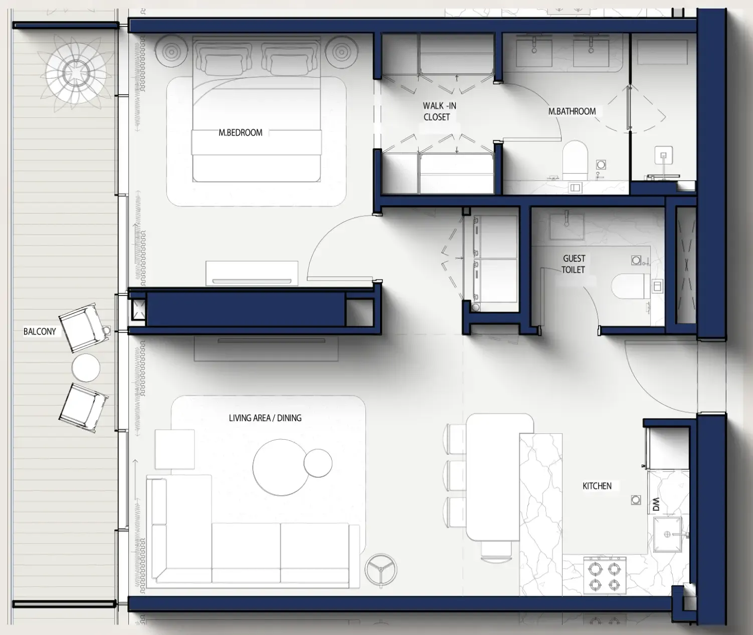 1 bedroom layout