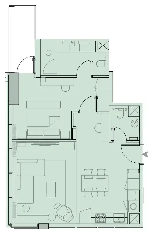 1 bedroom layout