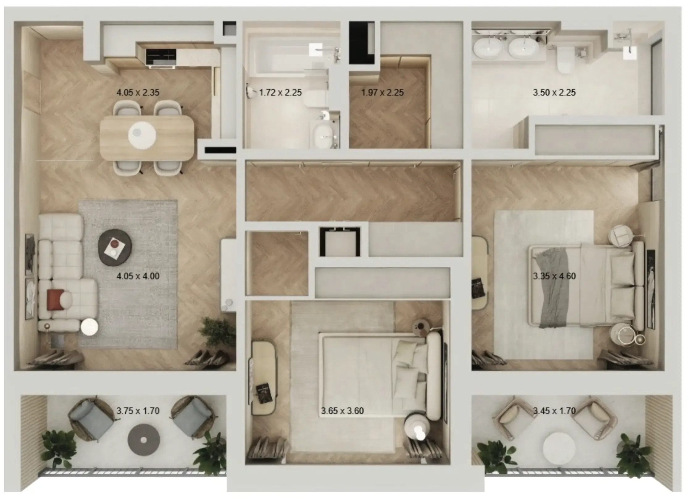2 bedroom layout