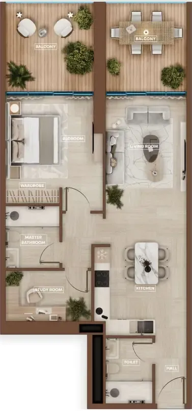 1 bedroom layout