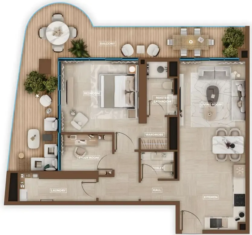 1 bedroom layout
