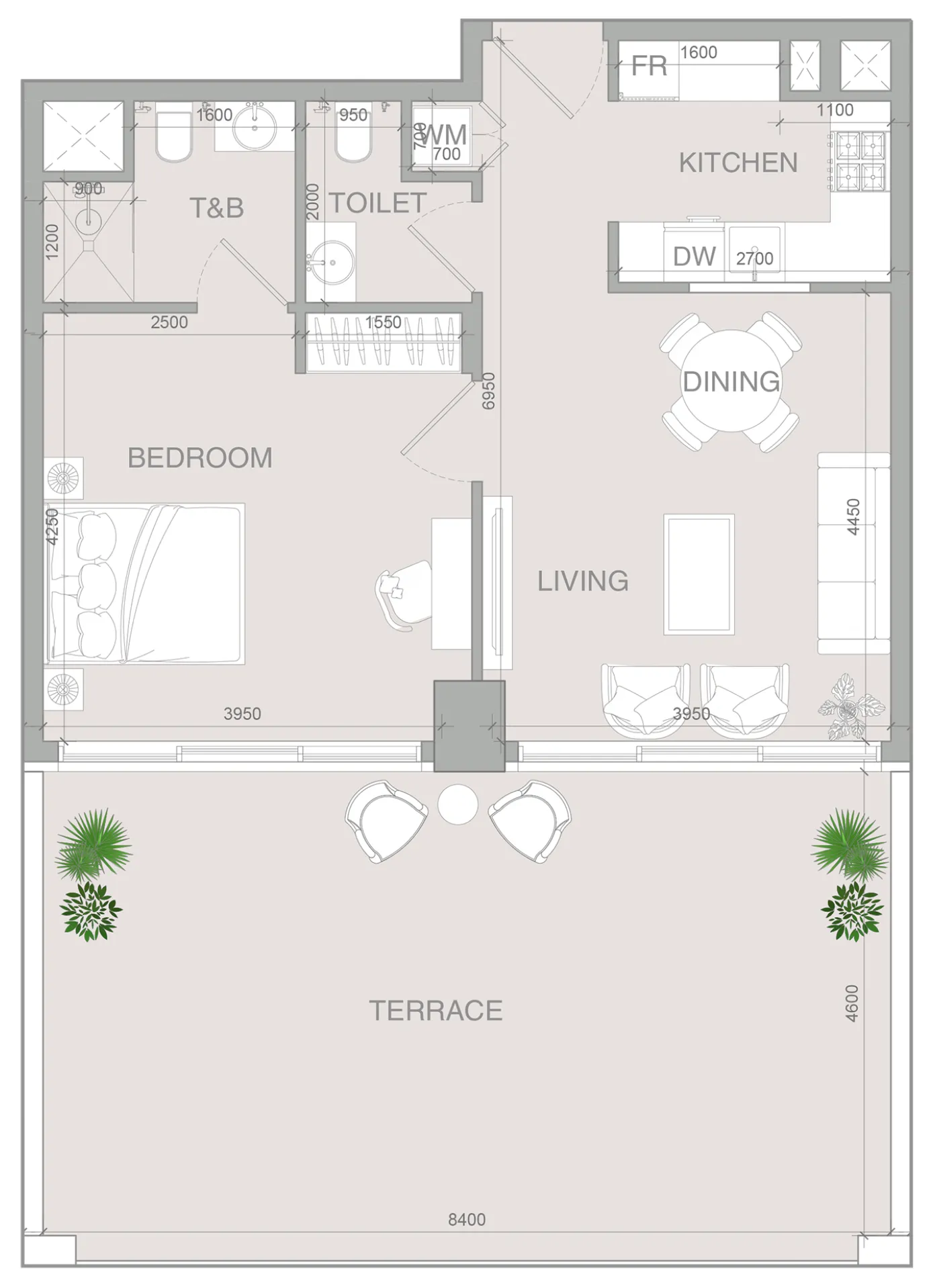 1 bedroom layout