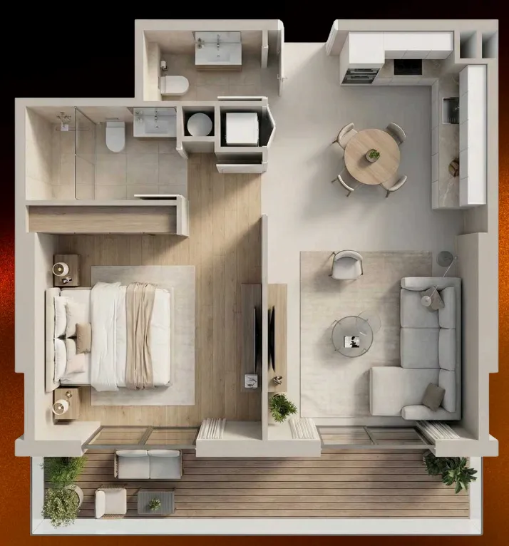 1 bedroom layout
