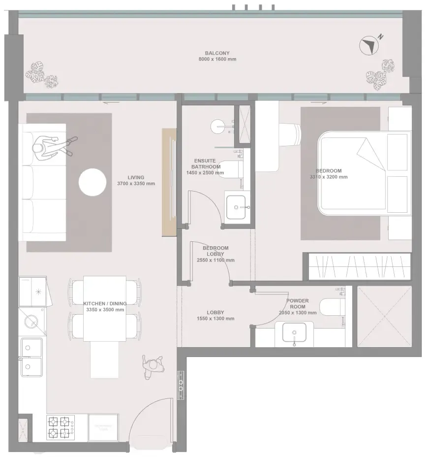 1 bedroom layout