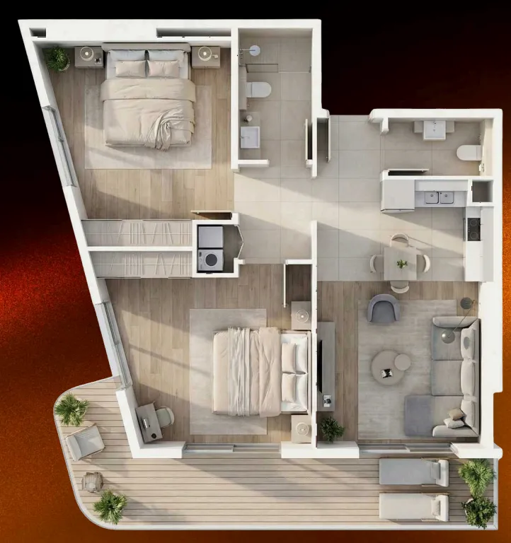 2 bedroom layout