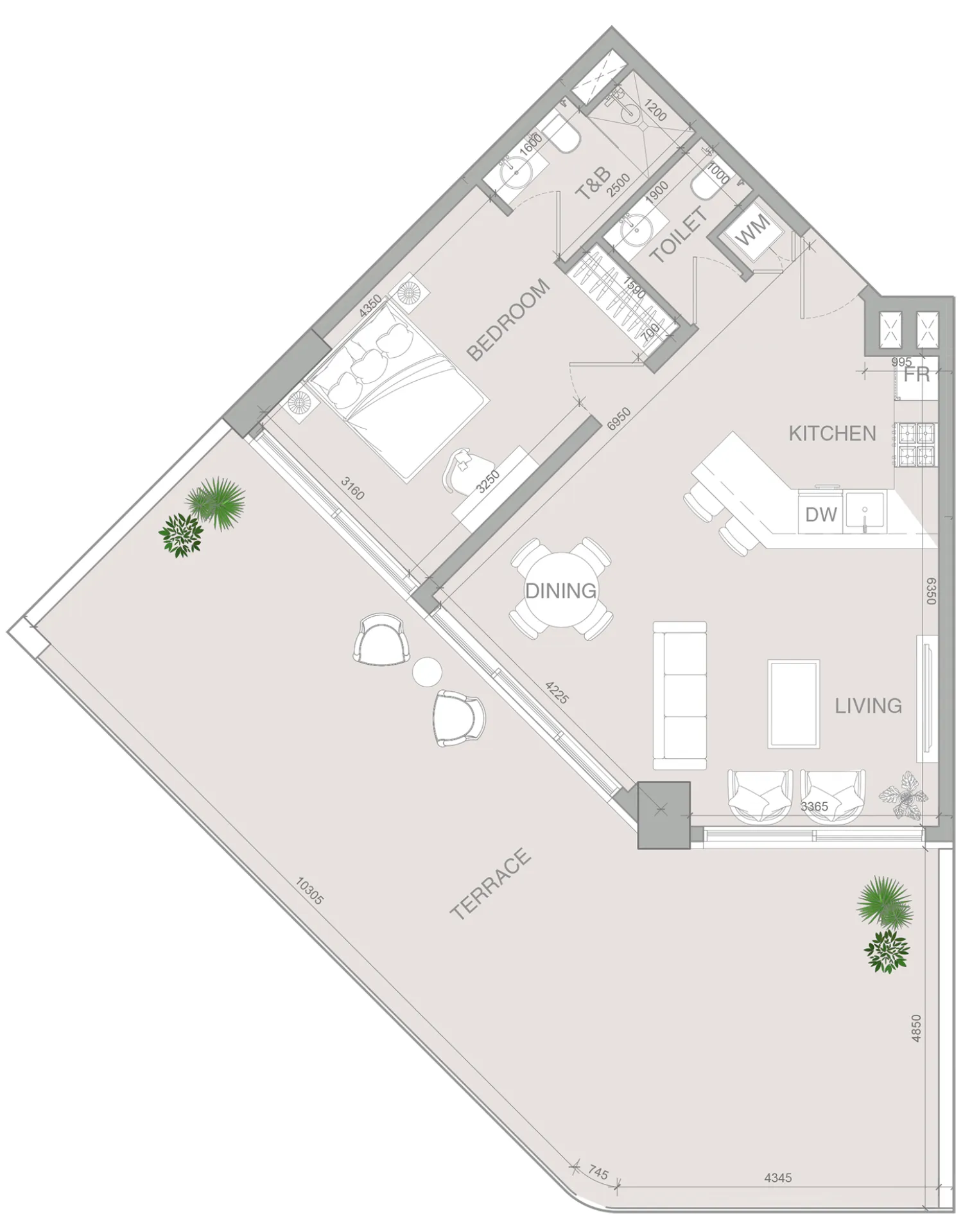1 bedroom layout