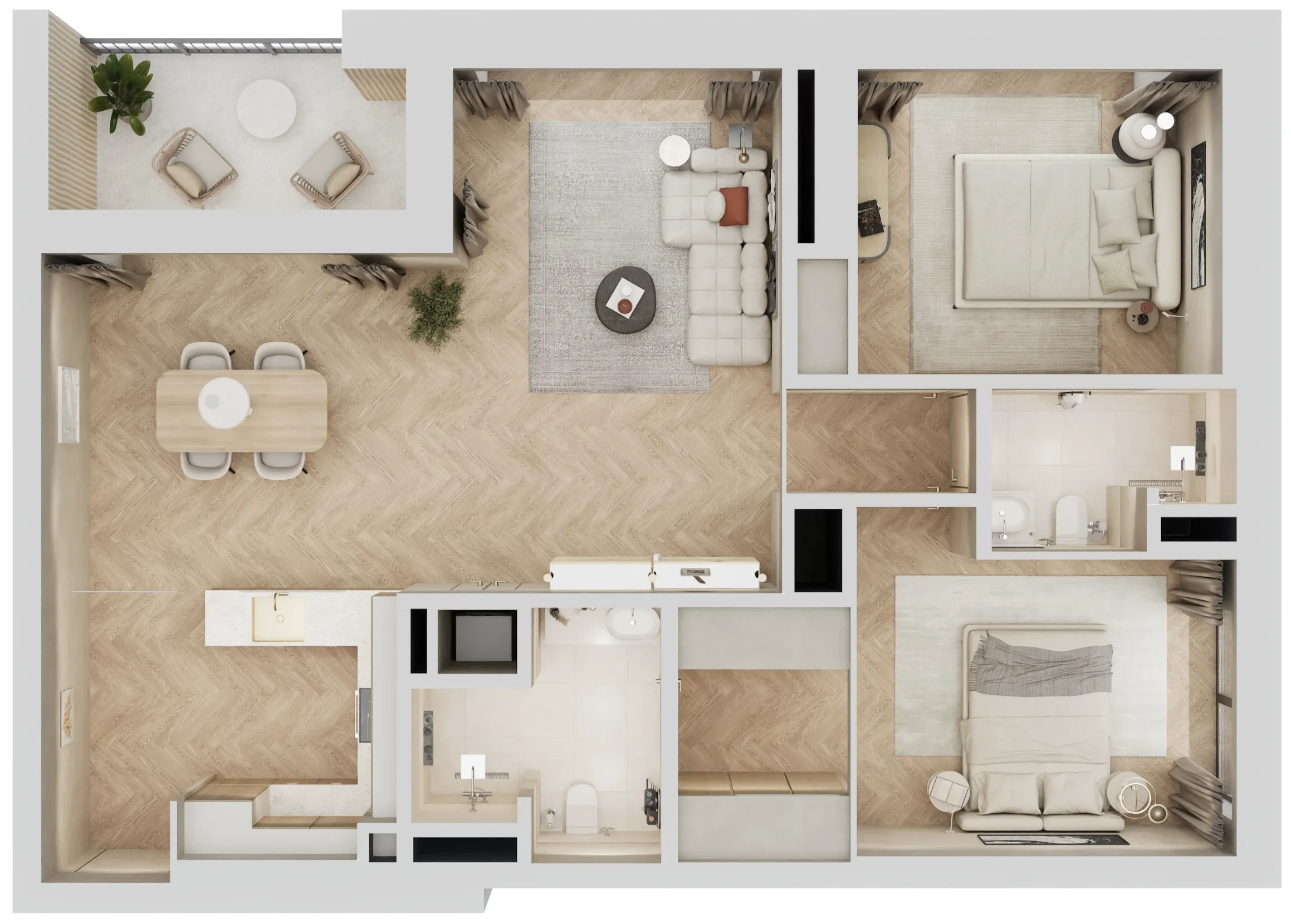 2 bedroom layout