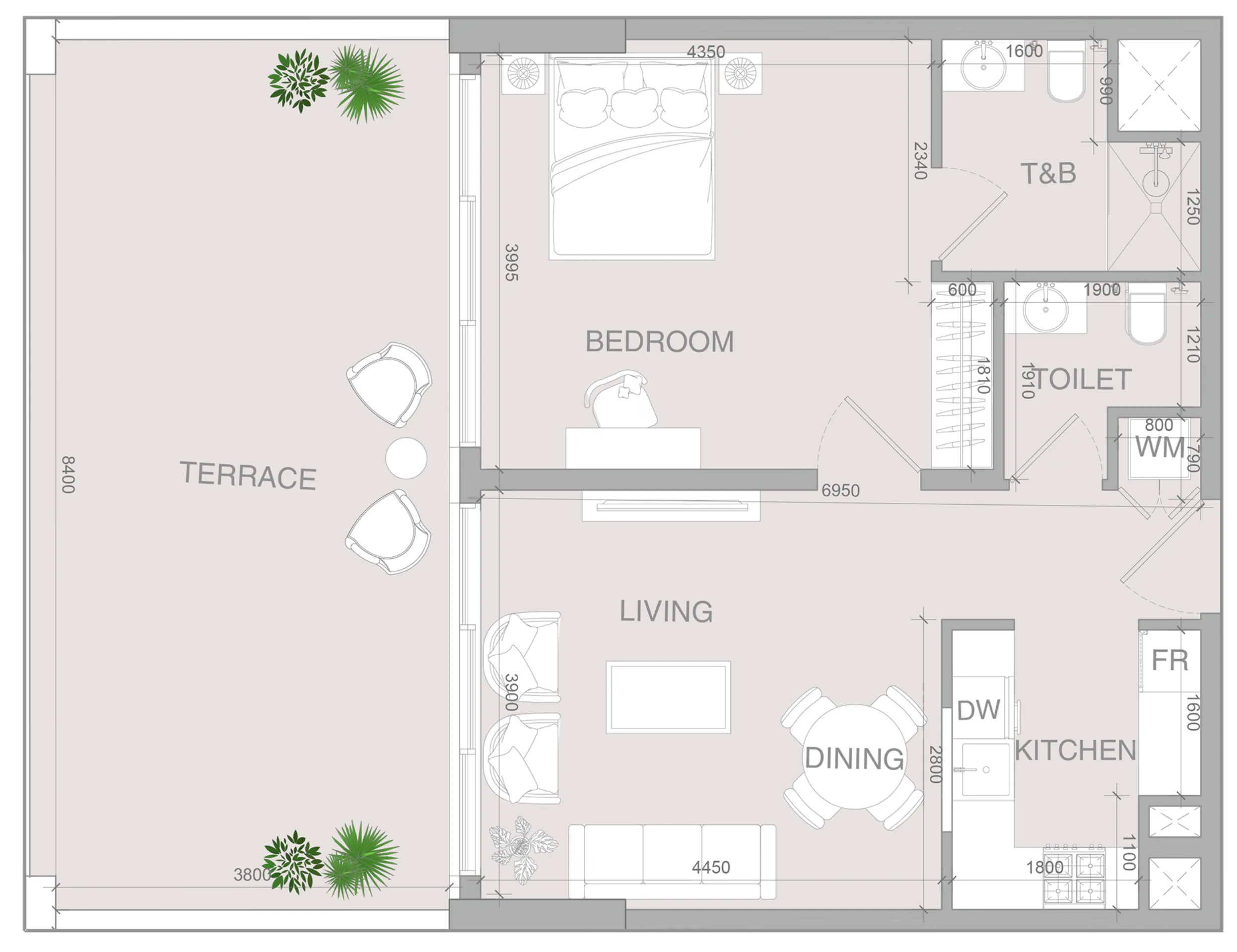 1 bedroom layout