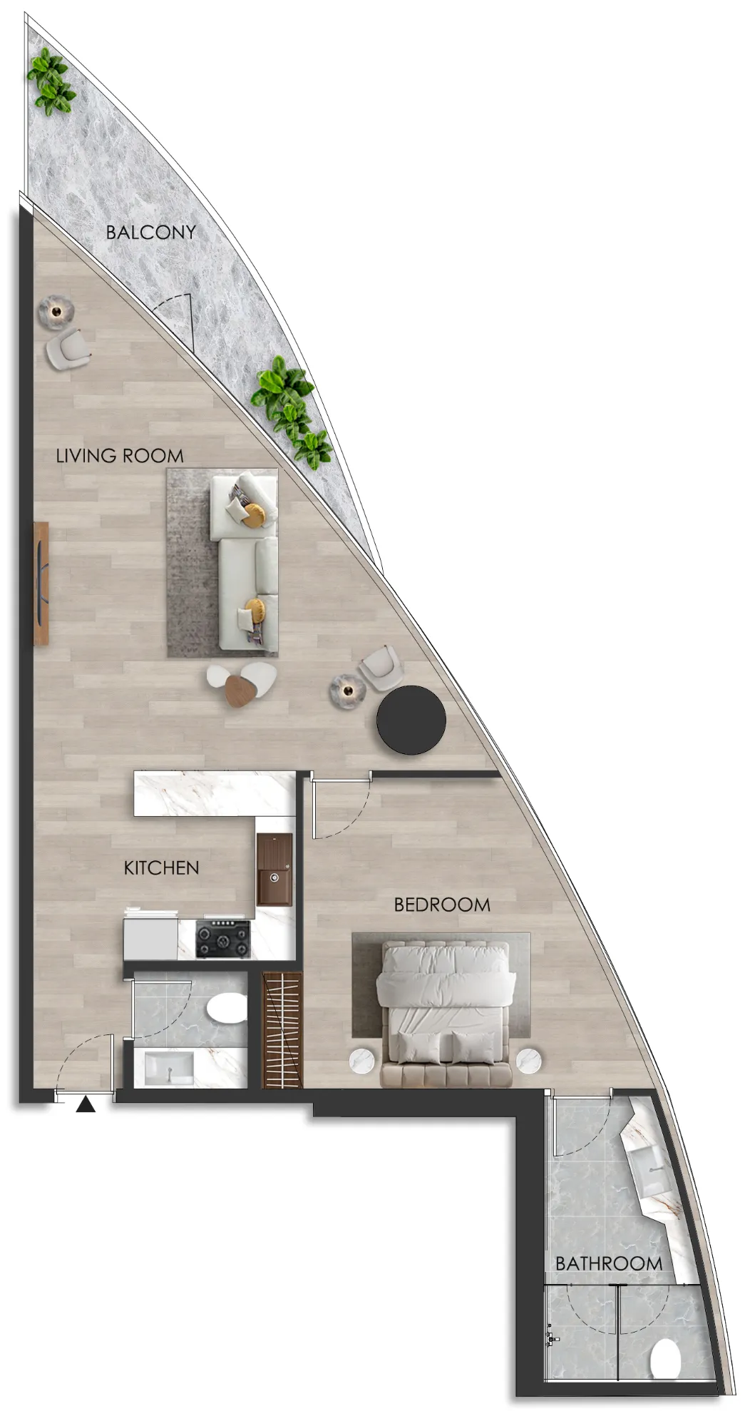 1 bedroom layout