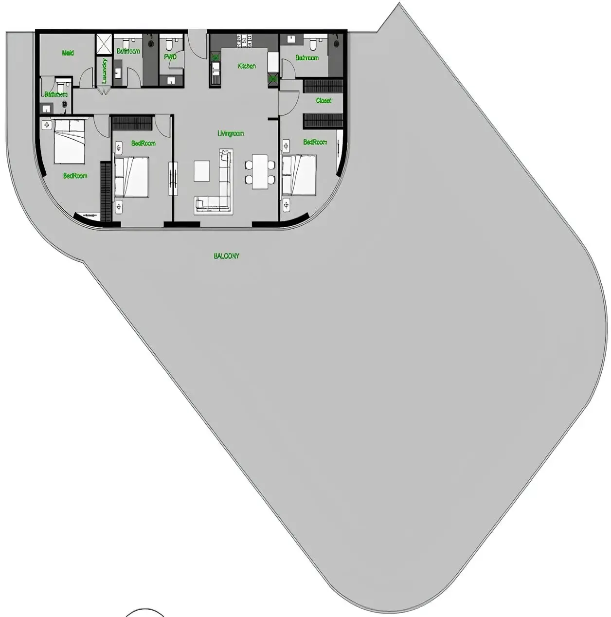 3 bedroom layout