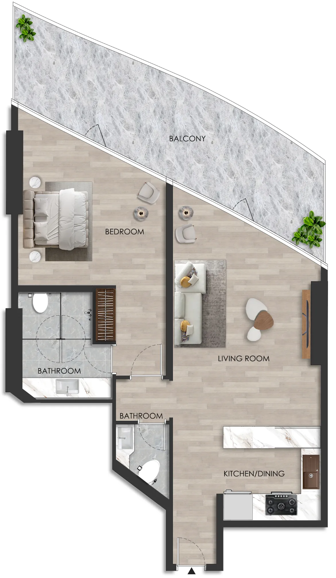 1 bedroom layout