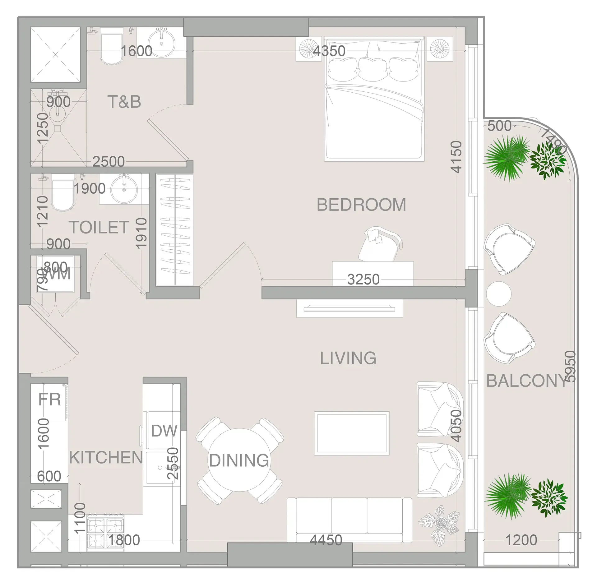 1 bedroom layout