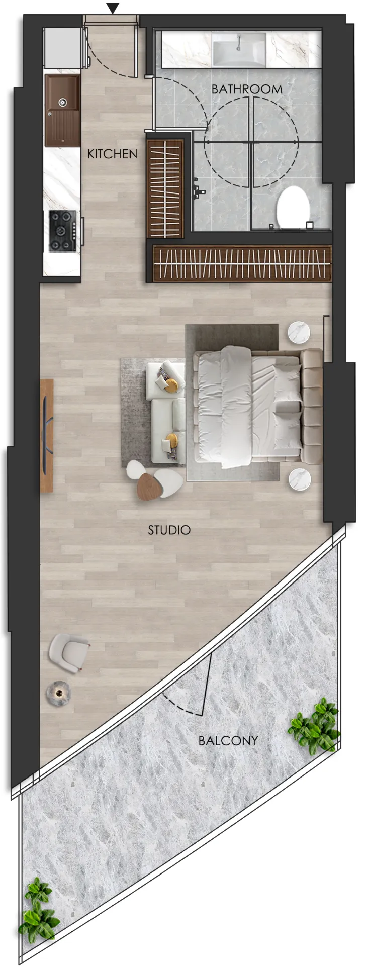 0 bedroom layout