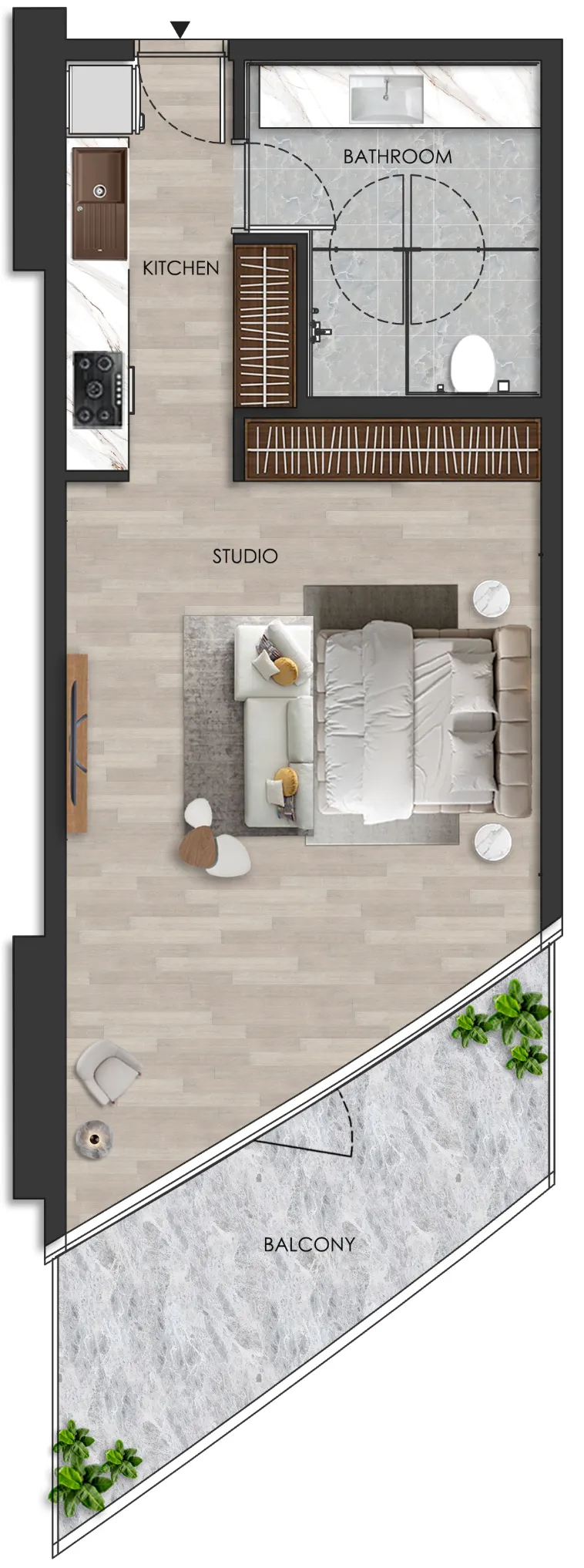 0 bedroom layout