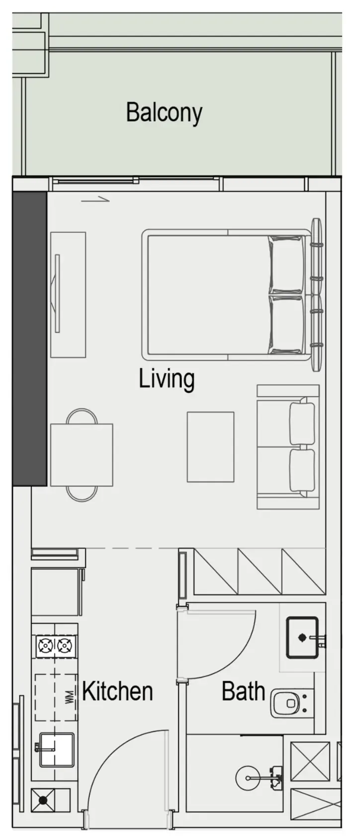 0 bedroom layout