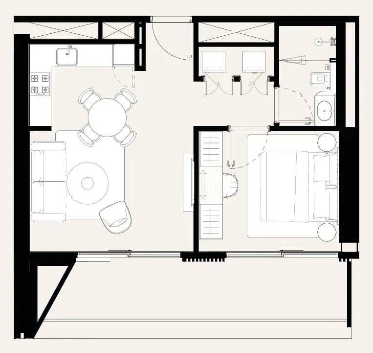 1 bedroom layout