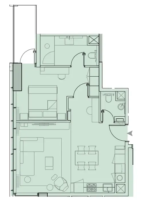 1 bedroom layout