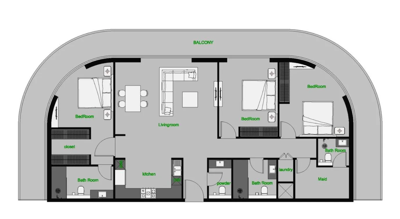 3 bedroom layout