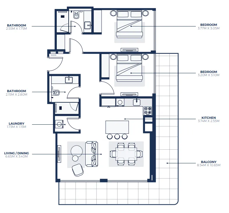 2 bedroom layout